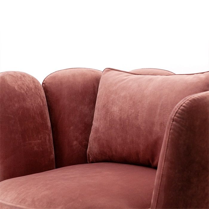 Achternaam vredig Hesje Eleonora Maria fauteuil velvet roze detail - Vivaldi XL Zevenaar