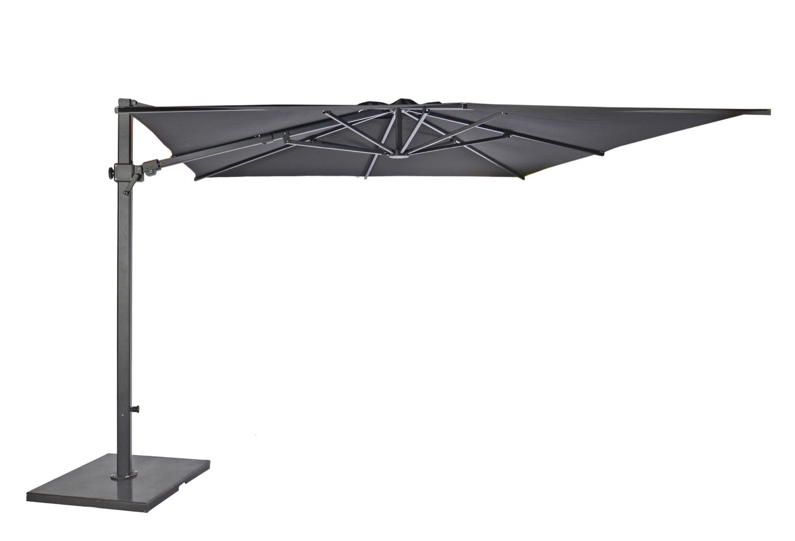Merchandiser baas erotisch Max & Luuk Lian Vrijhangende Parasol 300x300 doek Sunbrella Black
