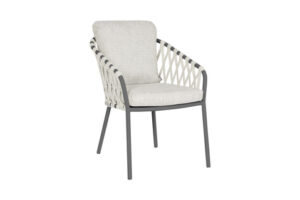 Suns Nappa dining chair cross weave MRG - soft grey mixed