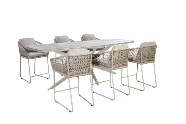 Yoi Calma high diningtable 270x110 cm + Bara high diningchair Salix